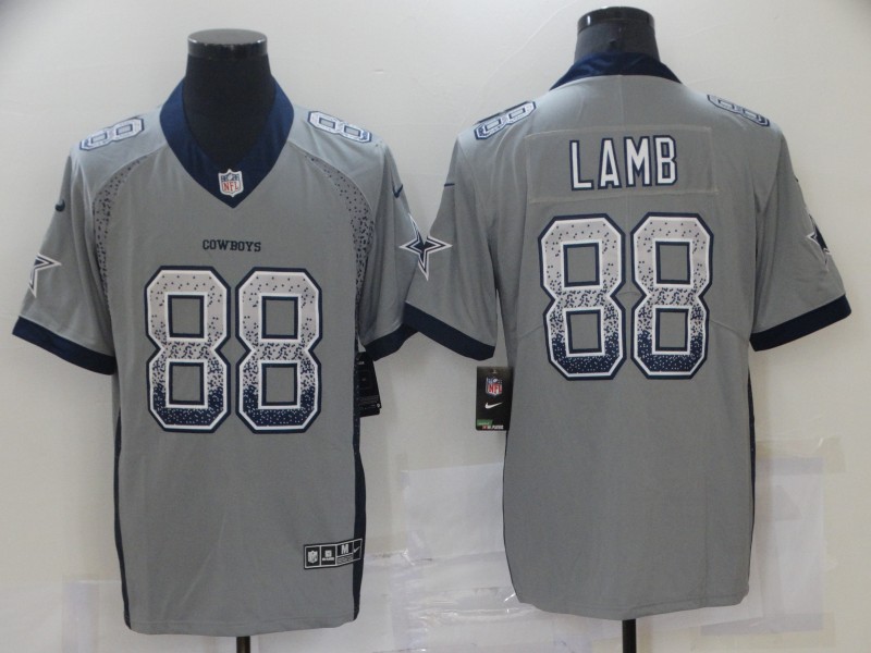 Men's Dallas Cowboys #88 CeeDee Lamb Gray Drift Fashion Stitched Jersey